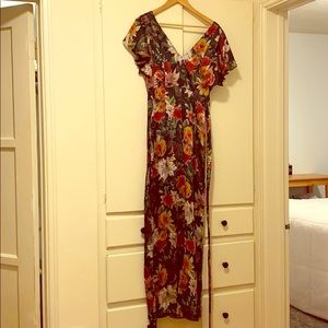 Zara basic floral jumpsuit